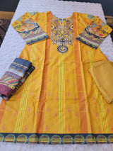 Pakistani linen Embroidered Salwar kameez Ready To Ship