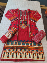 Pakistani linen Embroidered Salwar kameez Ready To Ship