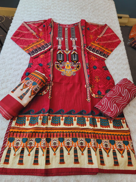 Pakistani linen Embroidered Salwar kameez Ready To Ship