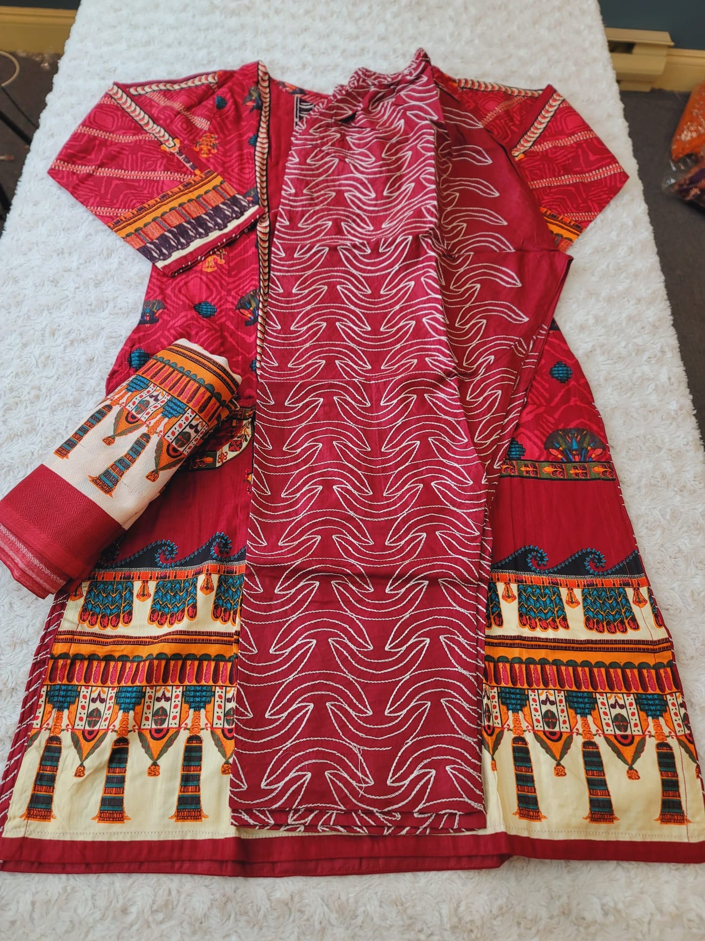 Pakistani linen Embroidered Salwar kameez Ready To Ship