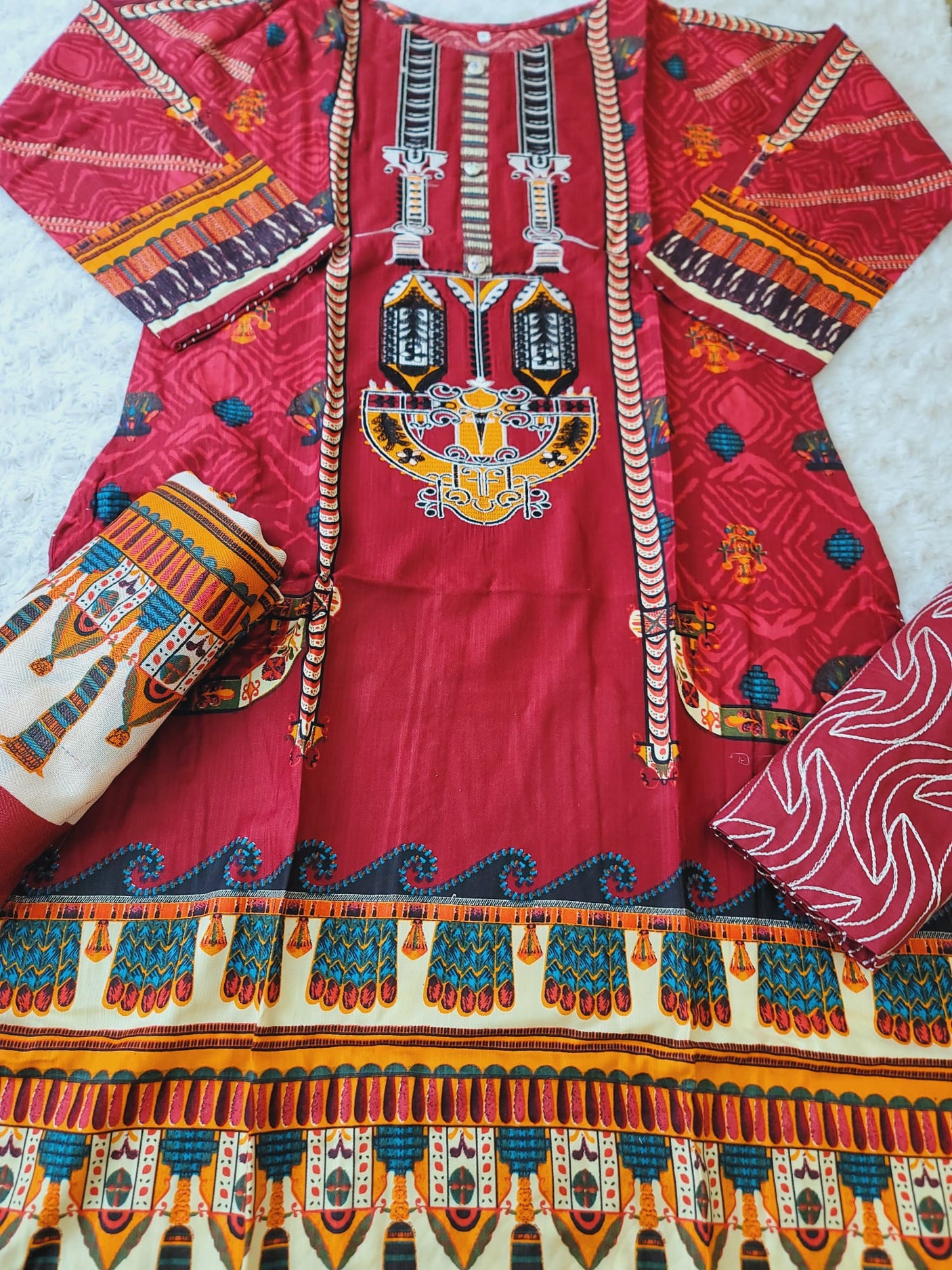 Pakistani linen Embroidered Salwar kameez Ready To Ship