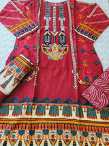 Pakistani linen Embroidered Salwar kameez Ready To Ship