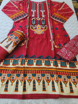 Pakistani linen Embroidered Salwar kameez Ready To Ship