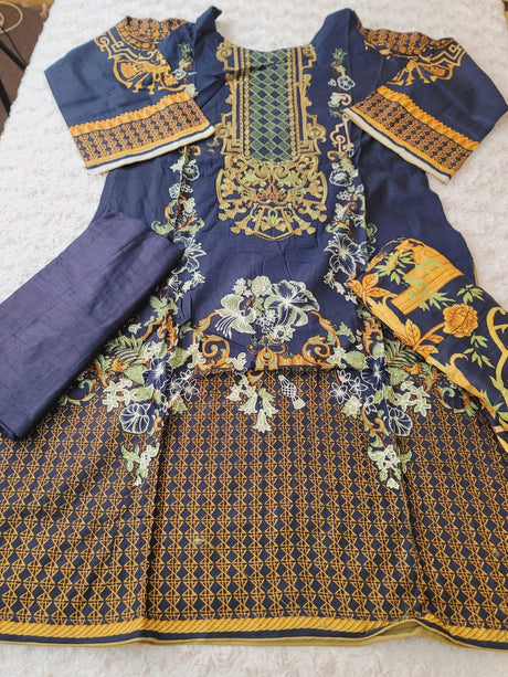 Pakistani Stitched lawn Embroidered Salwar kameez ready to ship