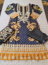 Pakistani Stitched lawn Embroidered Salwar kameez ready to ship