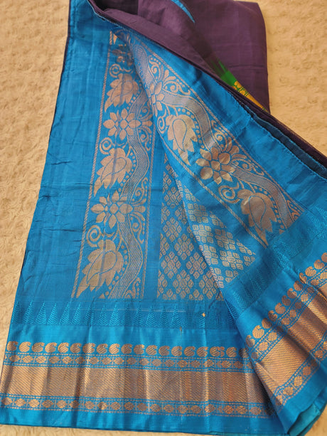 Pure Cotton Handcrafted Handloom Gadwal Sarees with Ganga Jamuna Border and Rich Zari Weavings In The Anchal n Border