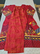 Pakistani linen Embroidered Salwar kameez Ready To Ship