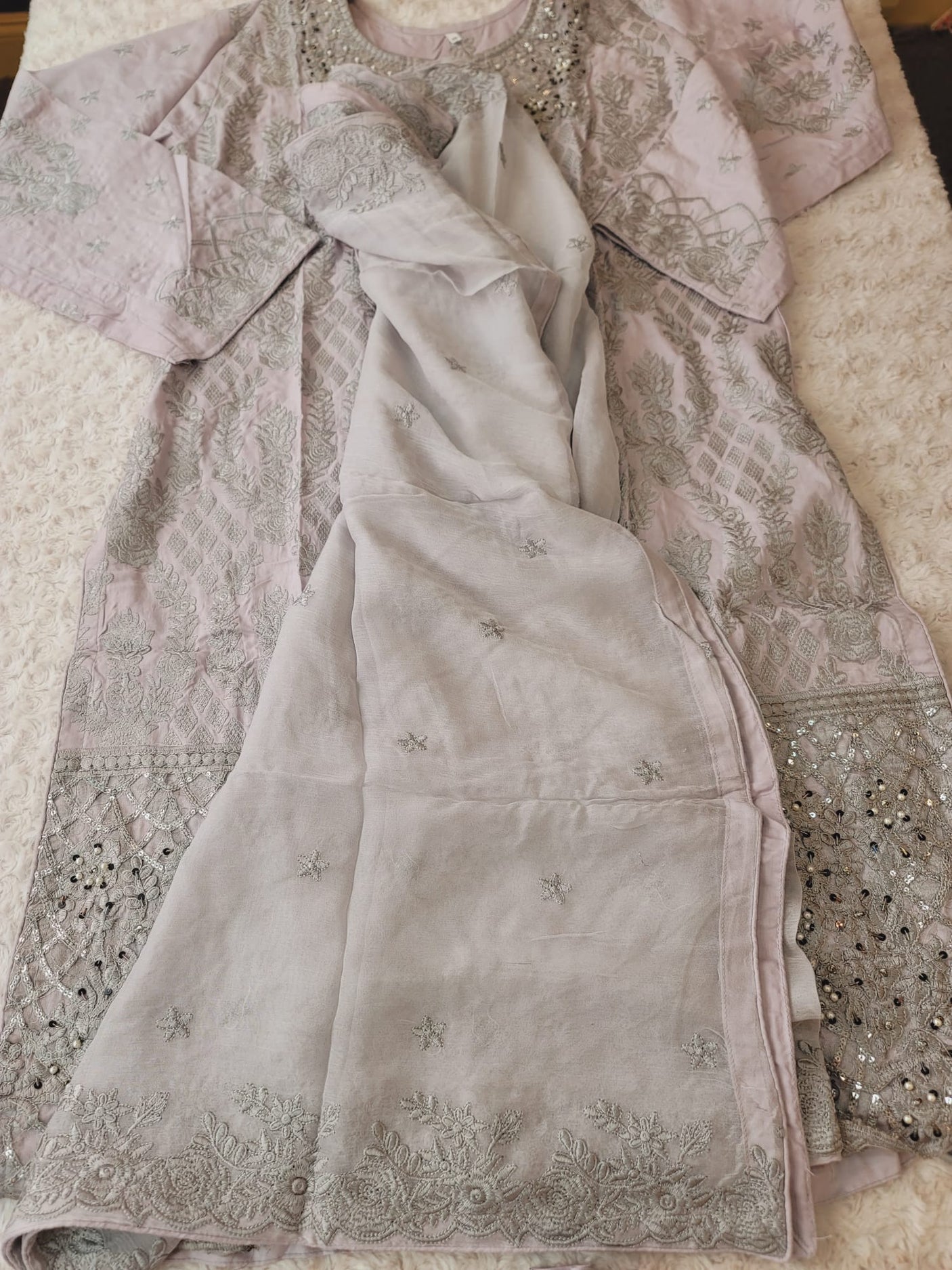 Pakistani lawn stitched  Embroidered Suit Ready To Ship