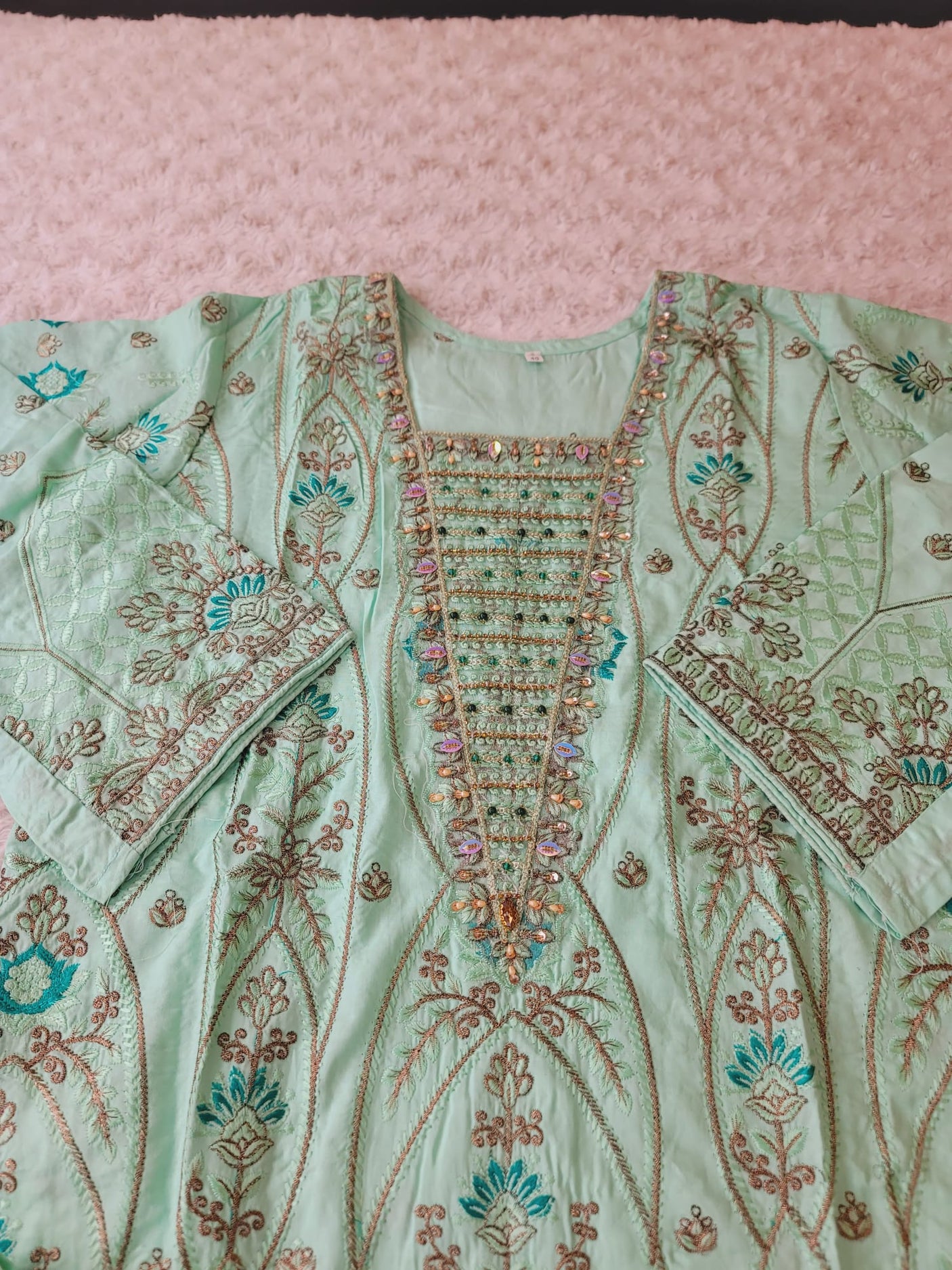 Pakistani lawn stitched  Embroidered Suit Ready To Ship