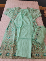 Pakistani lawn stitched  Embroidered Suit Ready To Ship