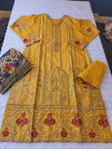 Pakistani lawn stitched  Embroidered Suit Ready To Ship
