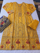 Pakistani lawn stitched  Embroidered Suit Ready To Ship