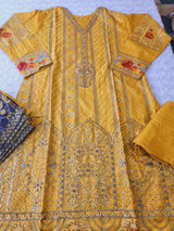 Pakistani lawn stitched  Embroidered Suit Ready To Ship