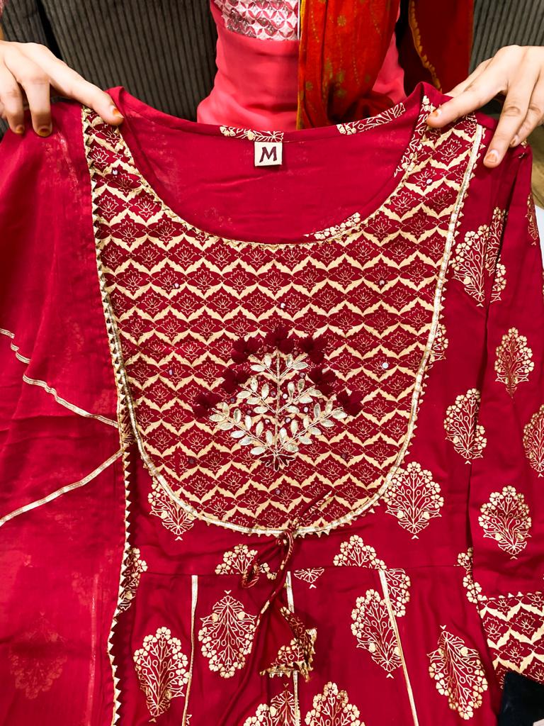 Premium cotton anarkali gown