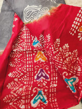 Cotton batik saree with stiched blouse