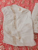 Fine chikankari Heavy studded gota Fabric georgette sharara Fabric 60gm georgette 2.25m crocia dupatta Fabric chiffon