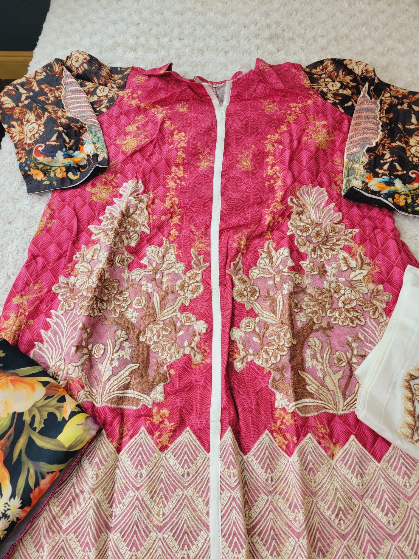 Pakistani lawn stitched  Embroidered Suit Ready To Ship