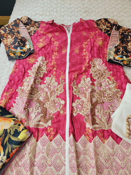 Pakistani lawn stitched  Embroidered Suit Ready To Ship