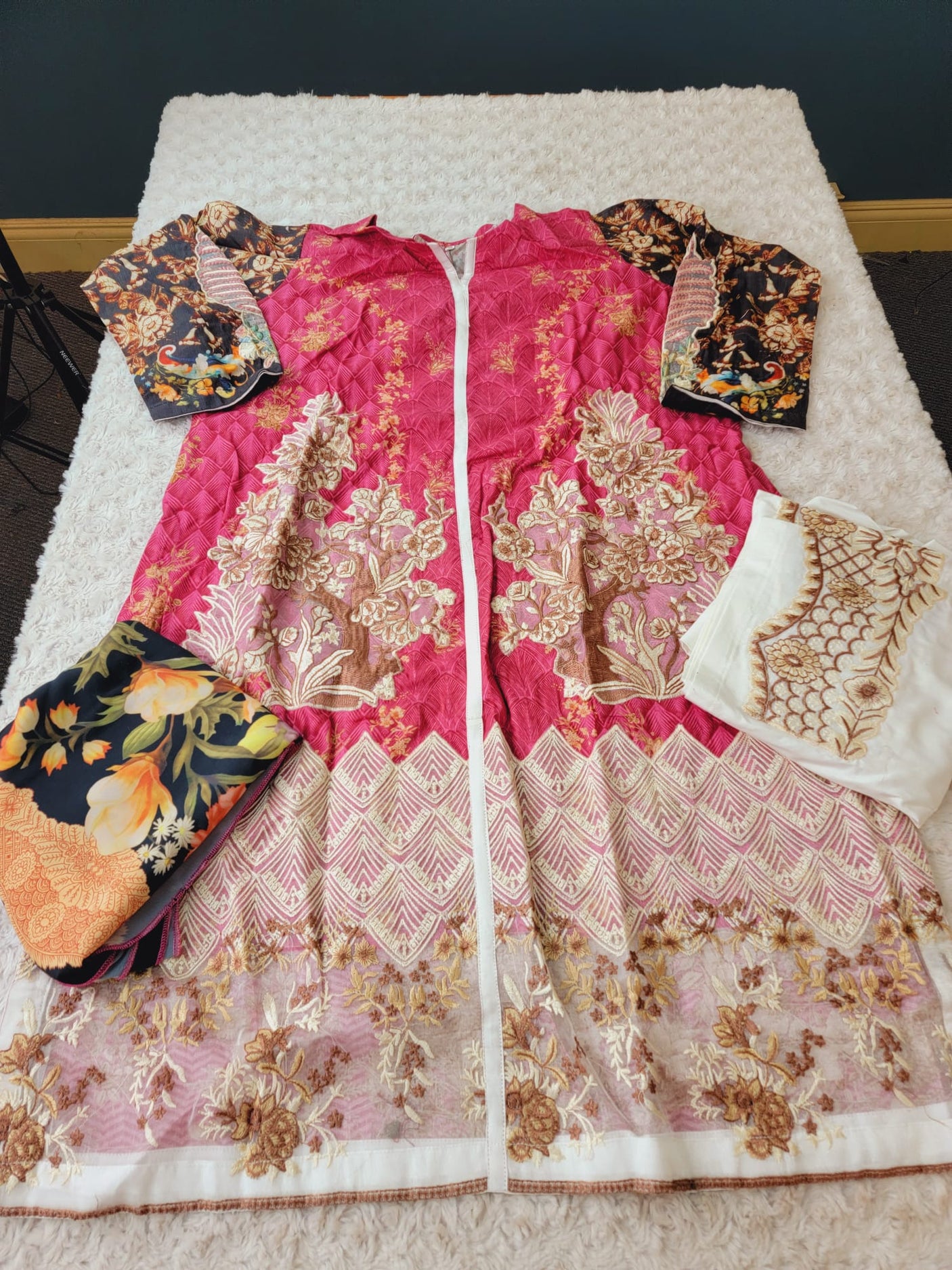 Pakistani lawn stitched  Embroidered Suit Ready To Ship