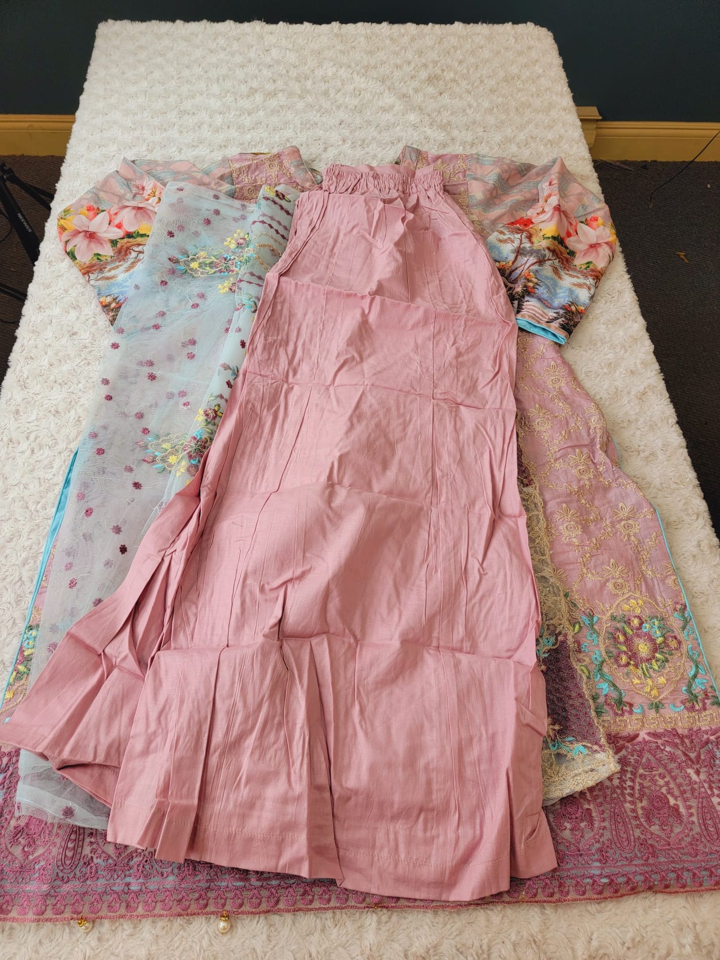 Pakistani lawn stitched  Embroidered Suit Ready To Ship