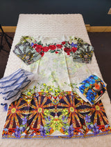 Pakistani lawn Embroidered Salwar kameez Ready To Ship