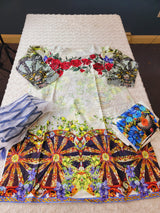 Pakistani lawn Embroidered Salwar kameez Ready To Ship