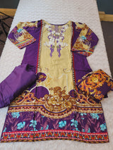 Pakistani linen Embroidered Salwar kameez Ready To Ship