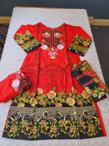 Pakistani linen Embroidered Salwar kameez Ready To Ship