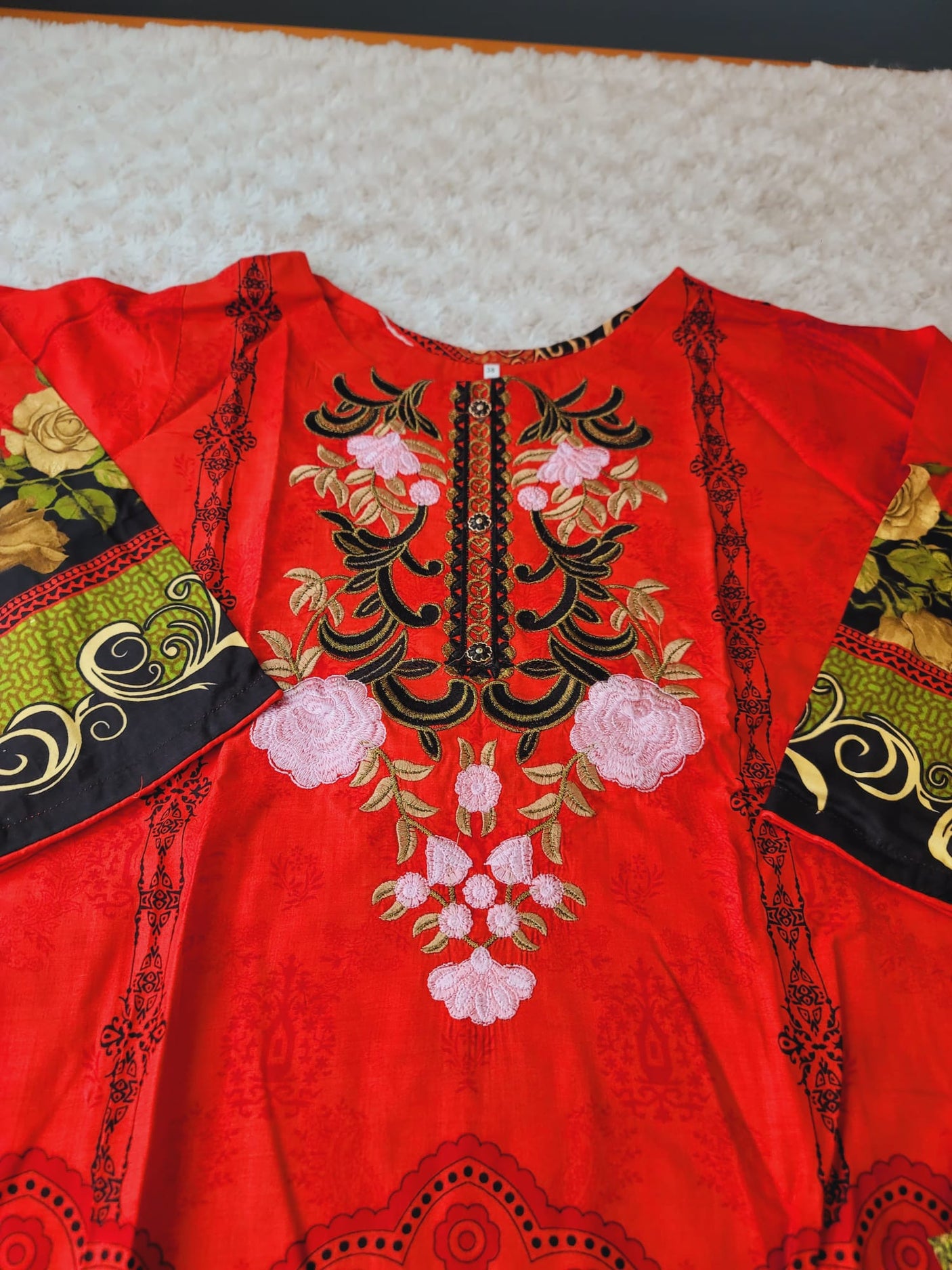 Pakistani linen Embroidered Salwar kameez Ready To Ship