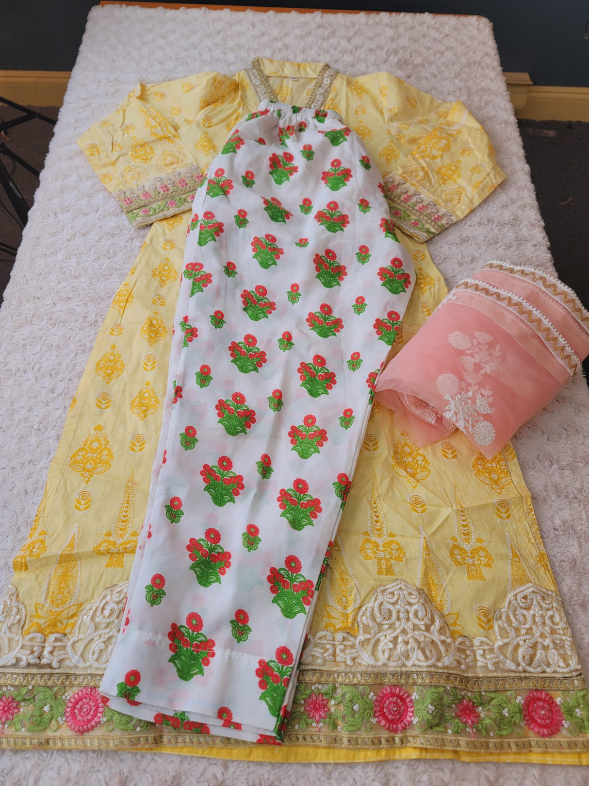 Indian Cotton Embroidered Suit Ready To Ship