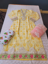 Indian Cotton Embroidered Suit Ready To Ship