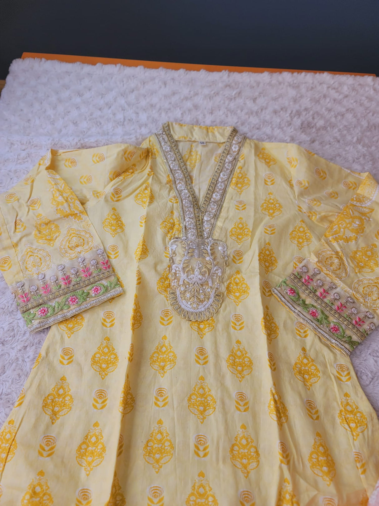 Indian Cotton Embroidered Suit Ready To Ship