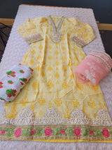 Indian Cotton Embroidered Suit Ready To Ship