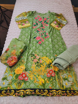 Pakistani Stitched lawn Embroidered Salwar kameez ready to ship