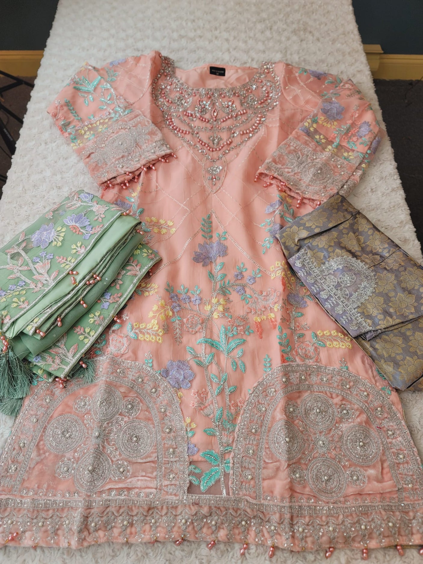 Pakistani Stitched Embroidery Party Wear Dresses Ready To Ship