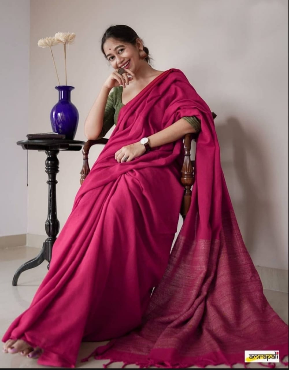 Handloom khadi lilen saree