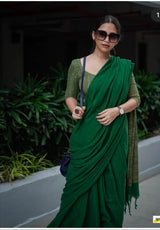 Handloom khadi lilen saree