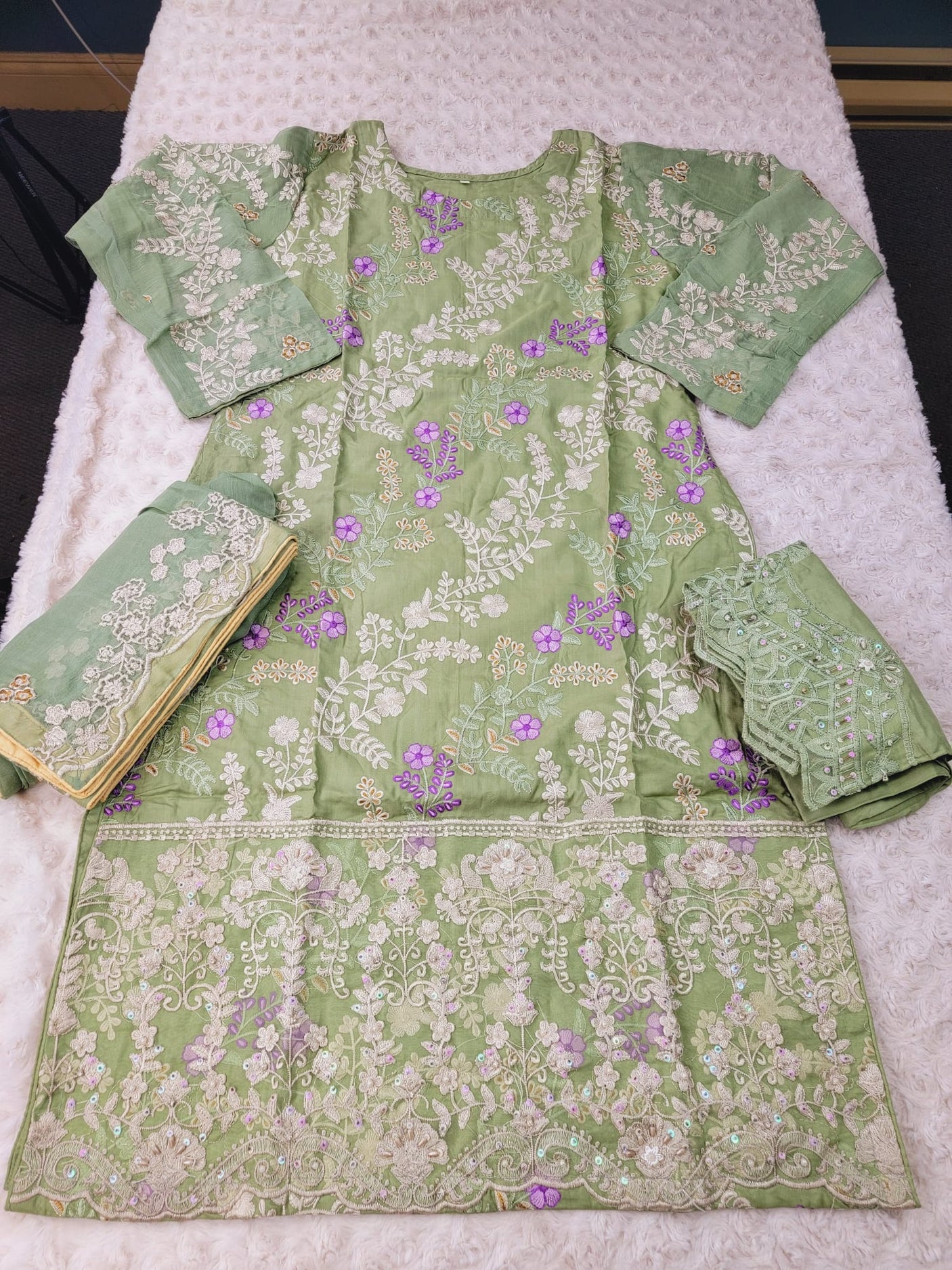 Pakistani Stitched Embroidery Lawn Suit Ready To Ship