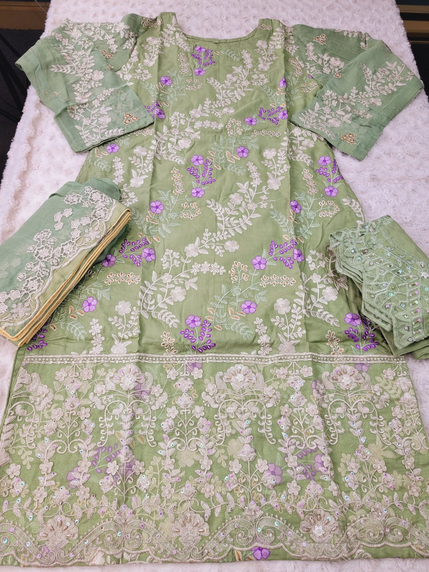 Pakistani Stitched Embroidery Lawn Suit Ready To Ship