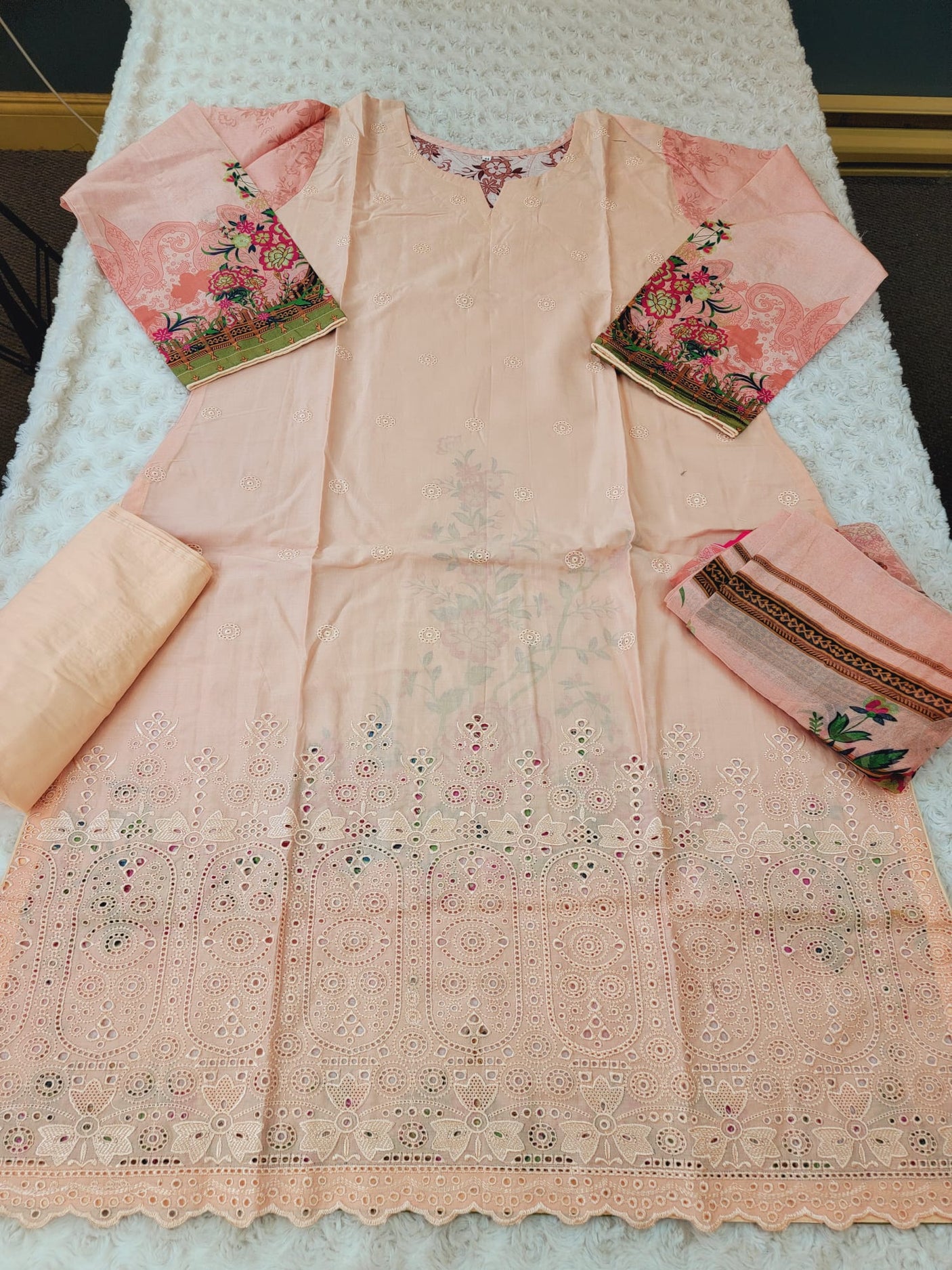 Pakistani Stitched Embroidery Lawn Suit Ready To Ship