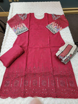 Pakistani Stitched Embroidery Lawn Suit Ready To Ship