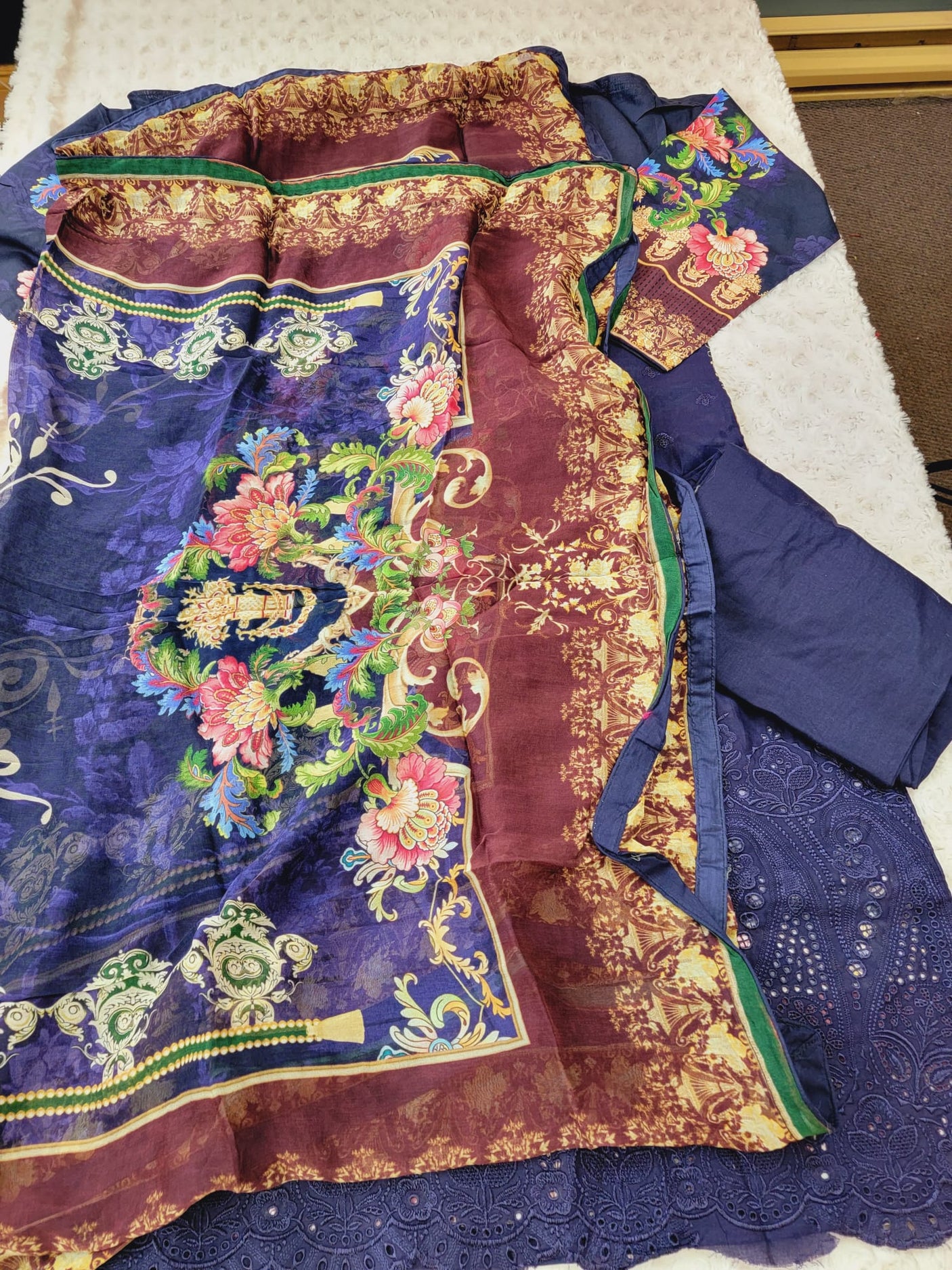 Pakistani Stitched Embroidery Lawn Suit Ready To Ship