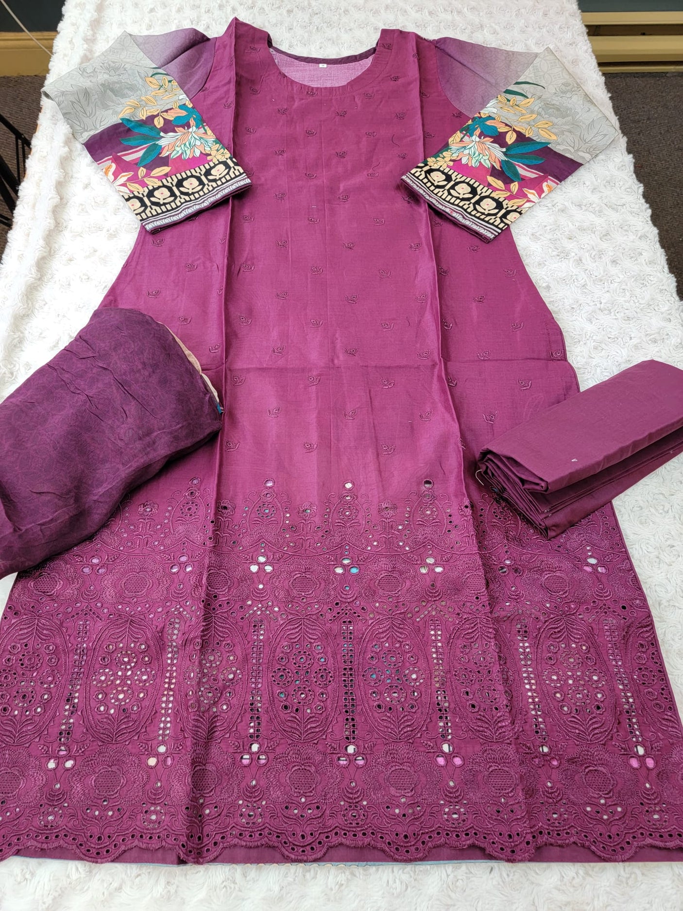 Pakistani Stitched Embroidery Lawn Suit Ready To Ship