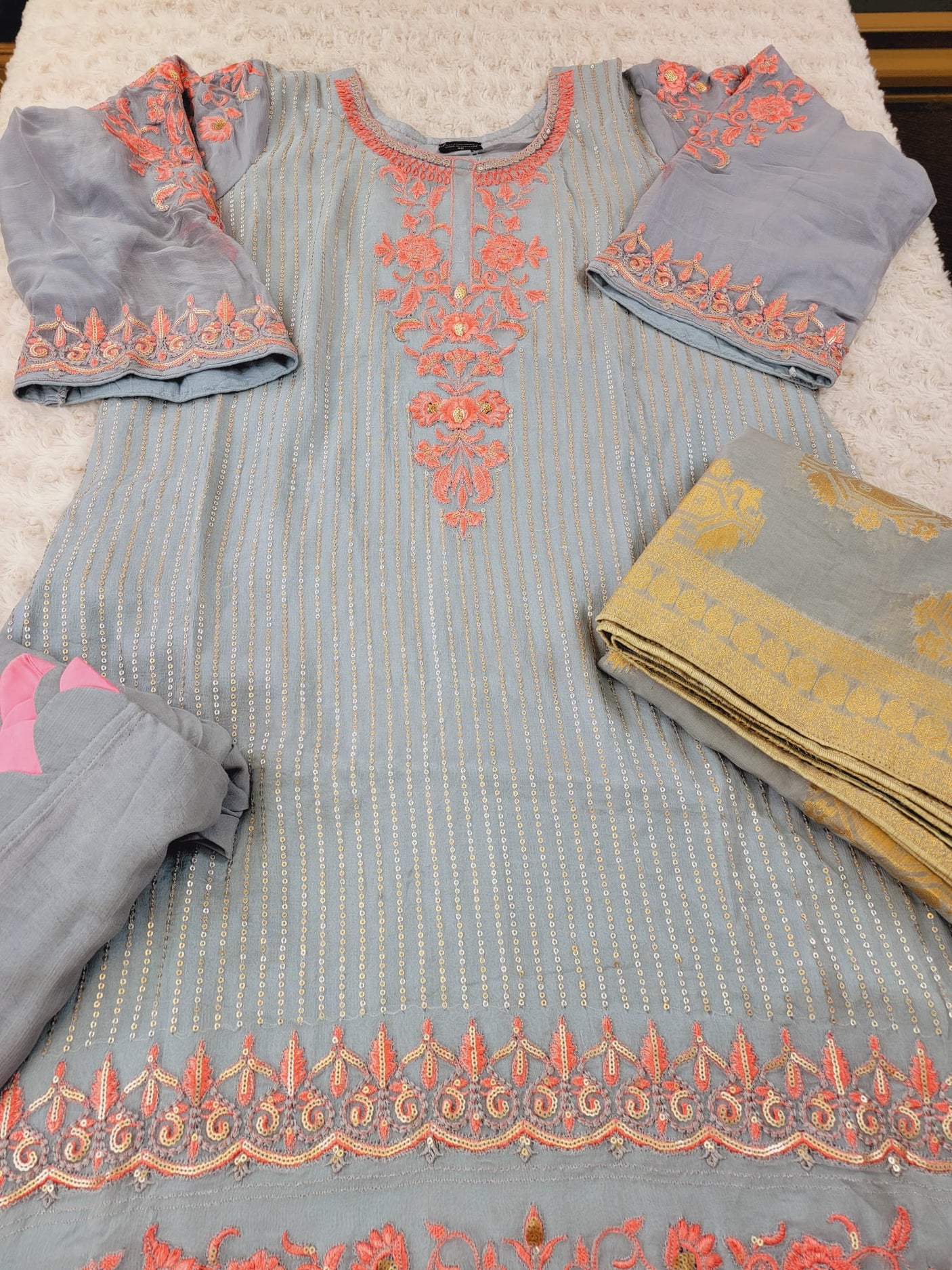 Pakistani Stitched Embroidery Party Wear Dresses Ready To Ship