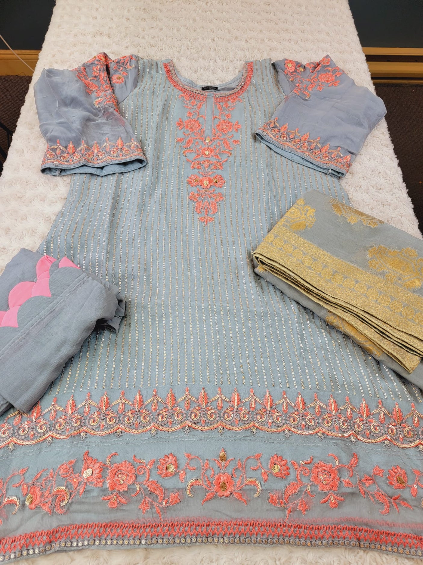 Pakistani Stitched Embroidery Party Wear Dresses Ready To Ship