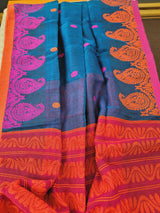 Khadi lilen saree with running blouse pc