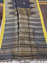 Khadi lilen saree with running blouse pc