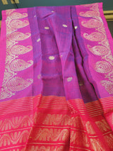 Khadi lilen saree with running blouse pc