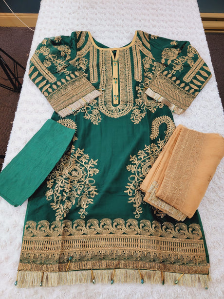 Pakistani Stitched Embroidery Party Wear Dresses Ready To Ship