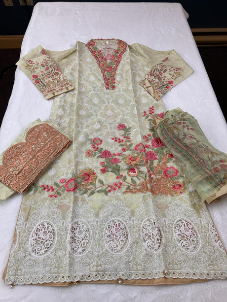 Pakistani Stitched Embroidery Lawn Suit Ready To Ship